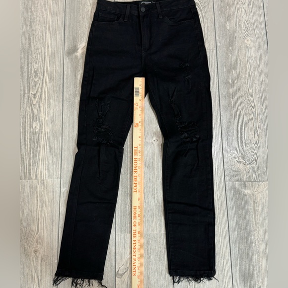 JBD High Rise Deconstructed Skinny Jean, Black Denim, Size 27, New without tags, - Picture 11 of 11